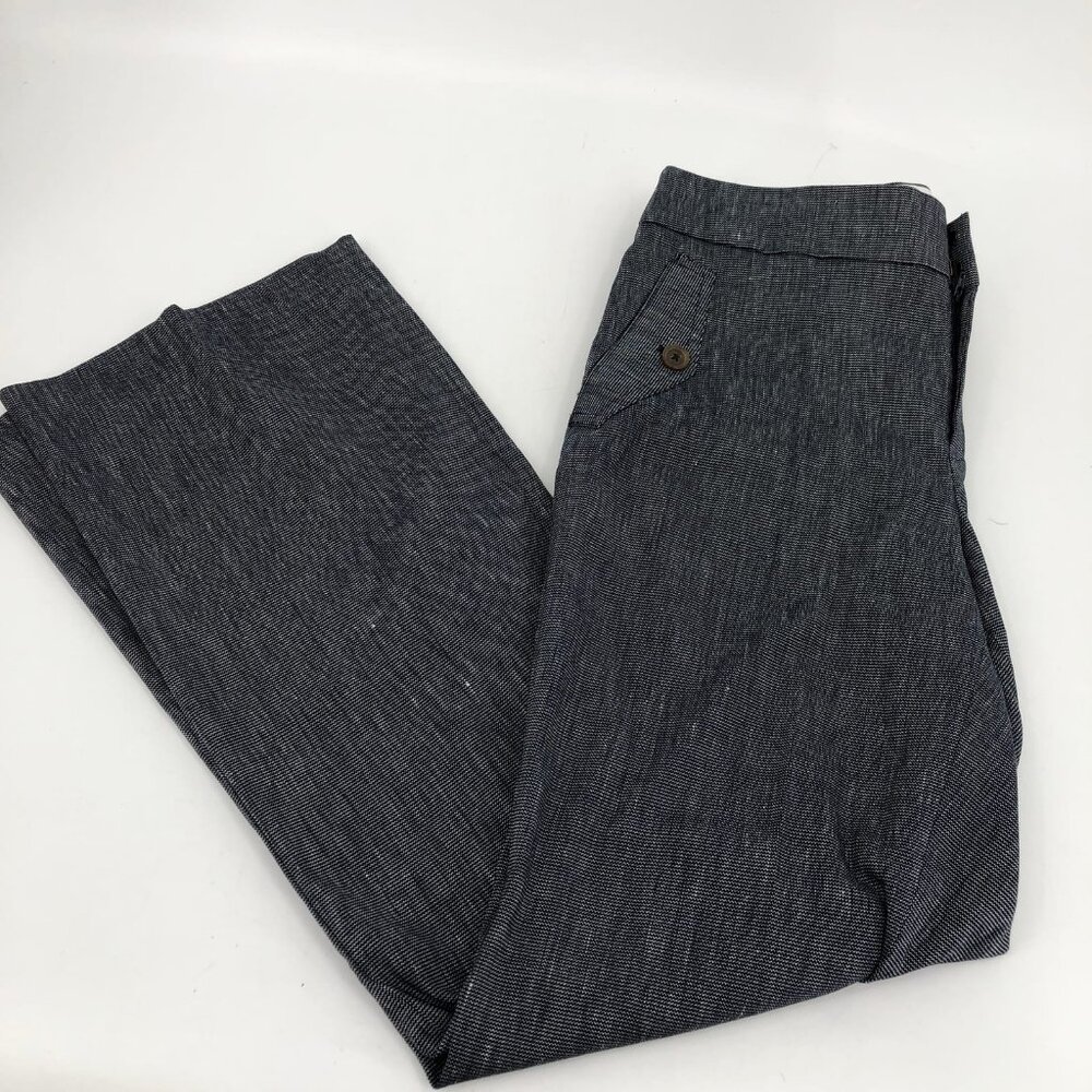 LOFT Blue & White High Rise Wide-Leg Trousers | Size 10 - Picture 5 of 7